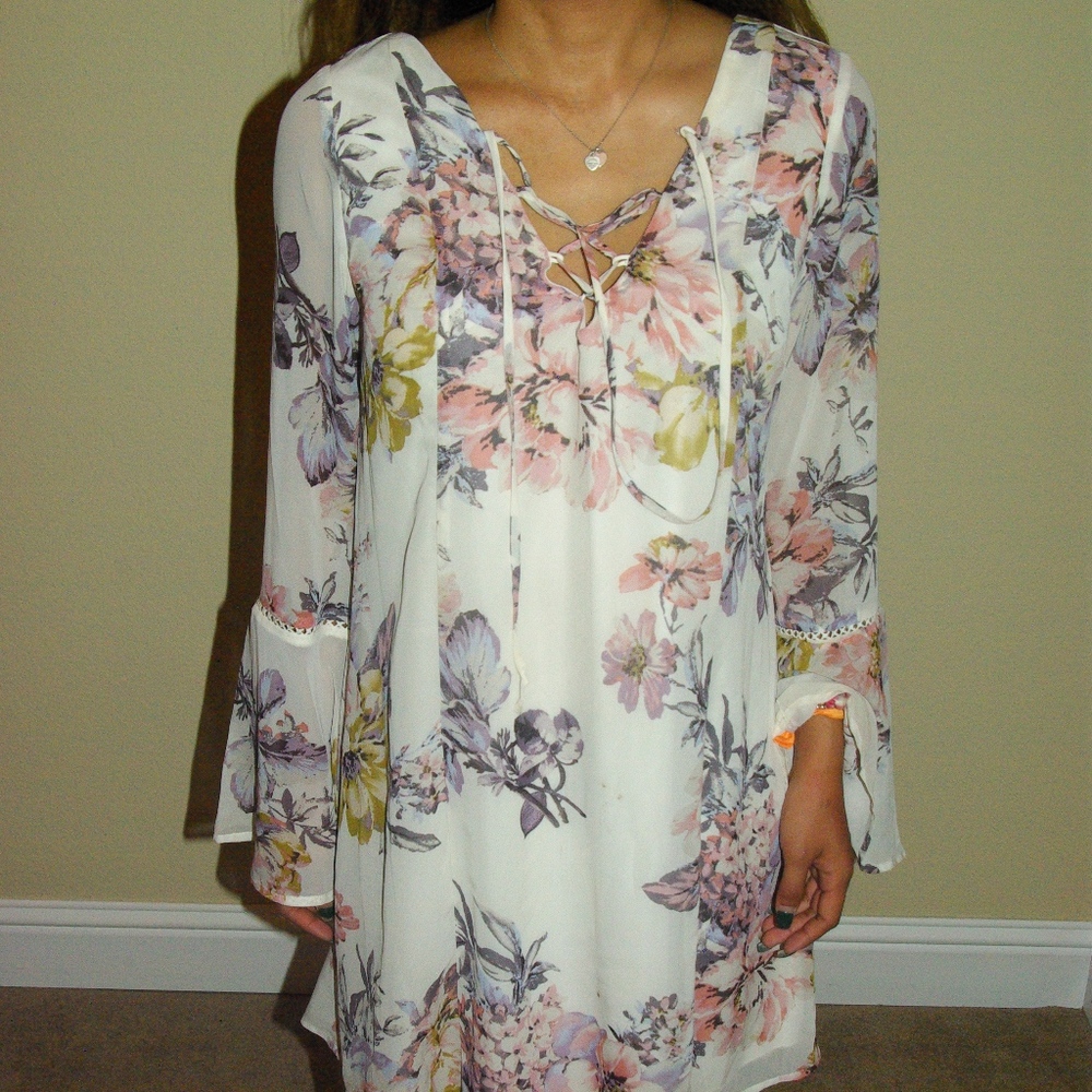 White floral dress